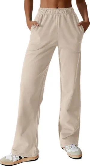 ABOCIW Womens Straight Leg Sweatpants Cotton High Waisted Baggy Athletic Joggers Lounge Pants with Pockets