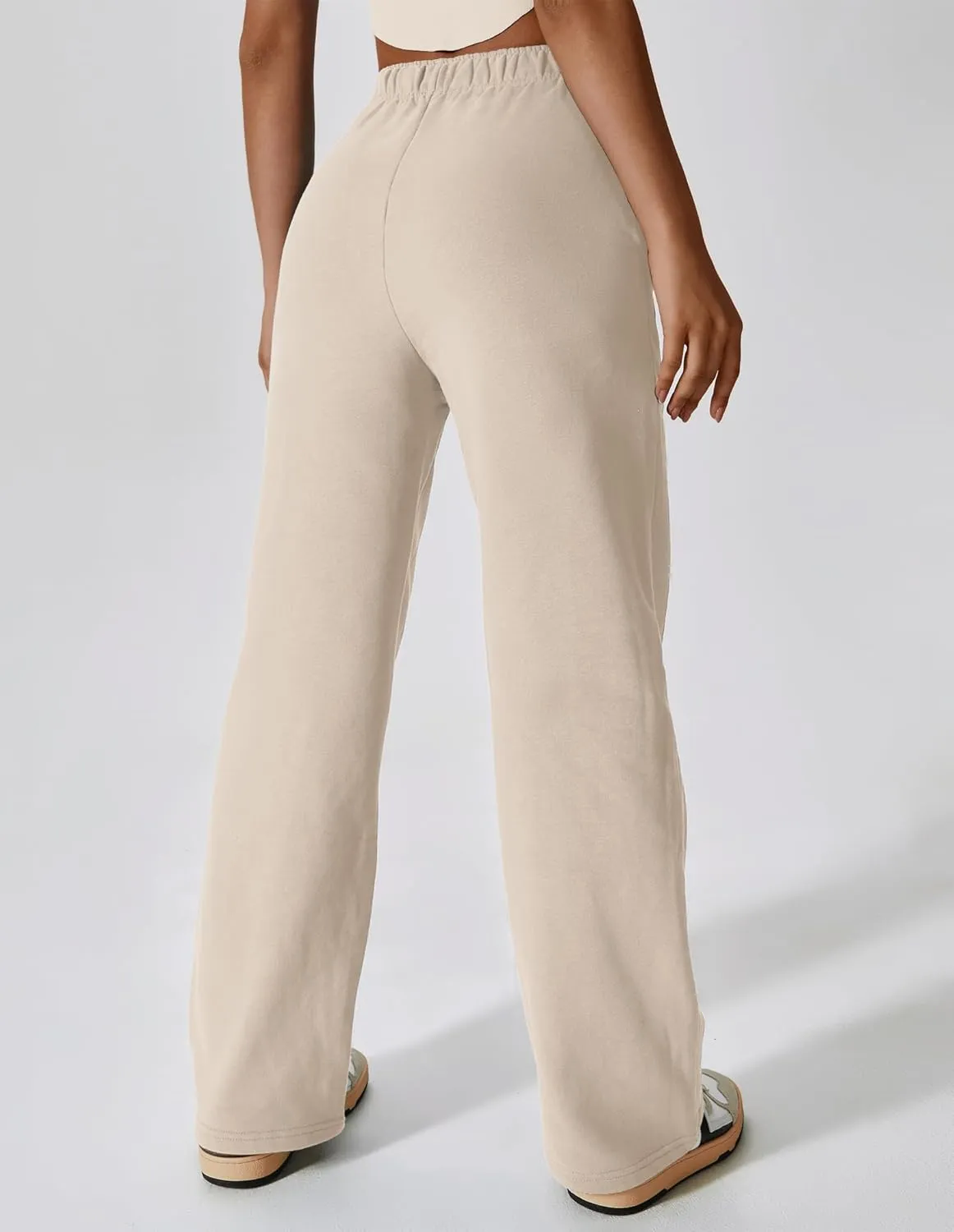ABOCIW Womens Straight Leg Sweatpants Cotton High Waisted Baggy Athletic Joggers Lounge Pants with Pockets