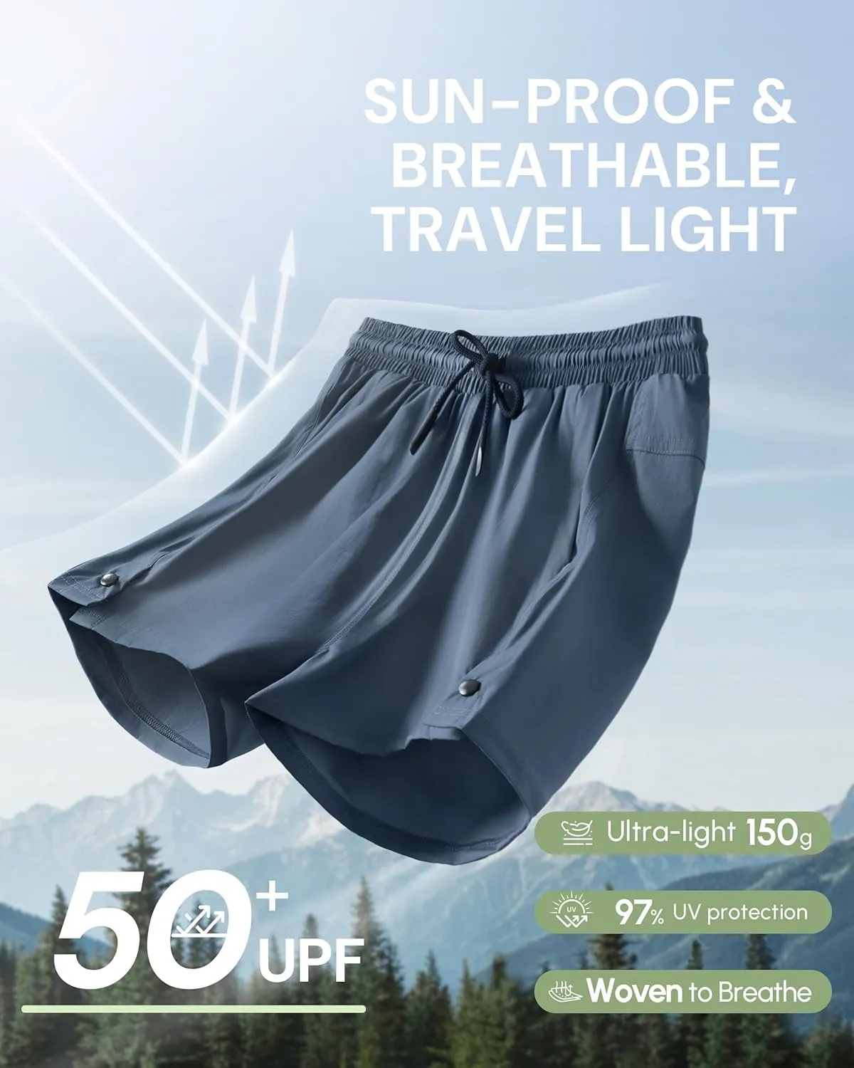 AFITNE Women's 4" Hiking Shorts Quick Dry Lightweight Outdoor Shorts Travel Athletic Golf Shorts with Pockets Water Resistant