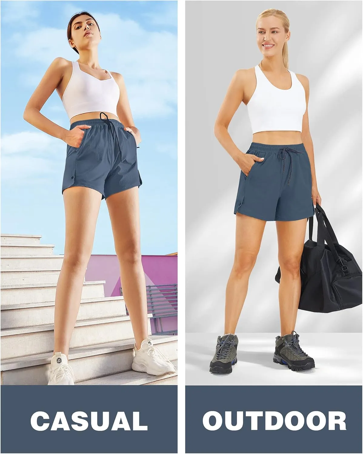 AFITNE Women's 4" Hiking Shorts Quick Dry Lightweight Outdoor Shorts Travel Athletic Golf Shorts with Pockets Water Resistant