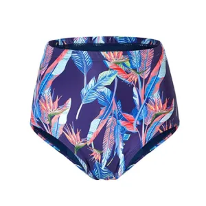 Barrel Womens High Waist Bikini Pantie-NEON PINK FLOWER