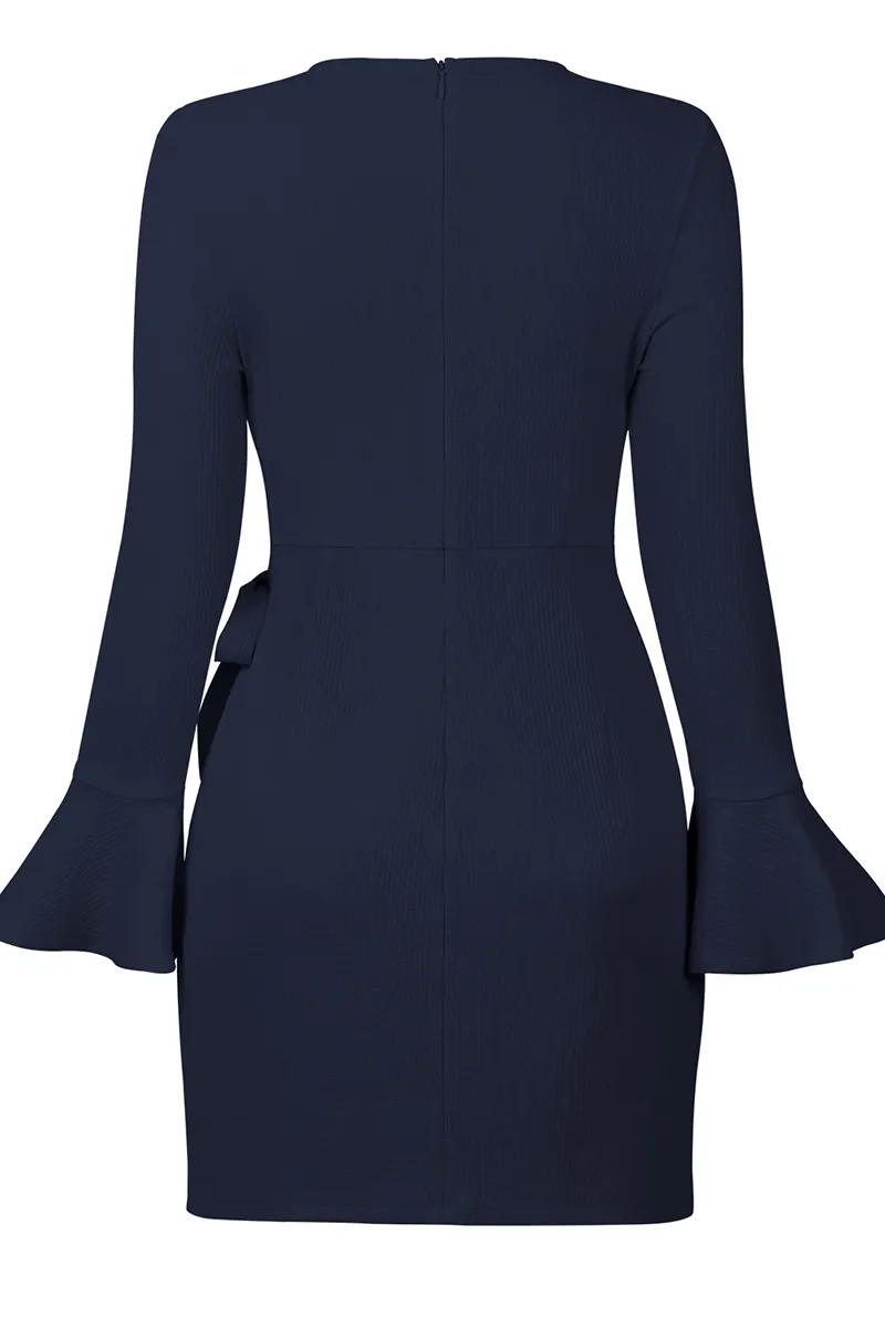 Casual Solid Flounce O Neck Irregular Dress Dresses(4 colors)