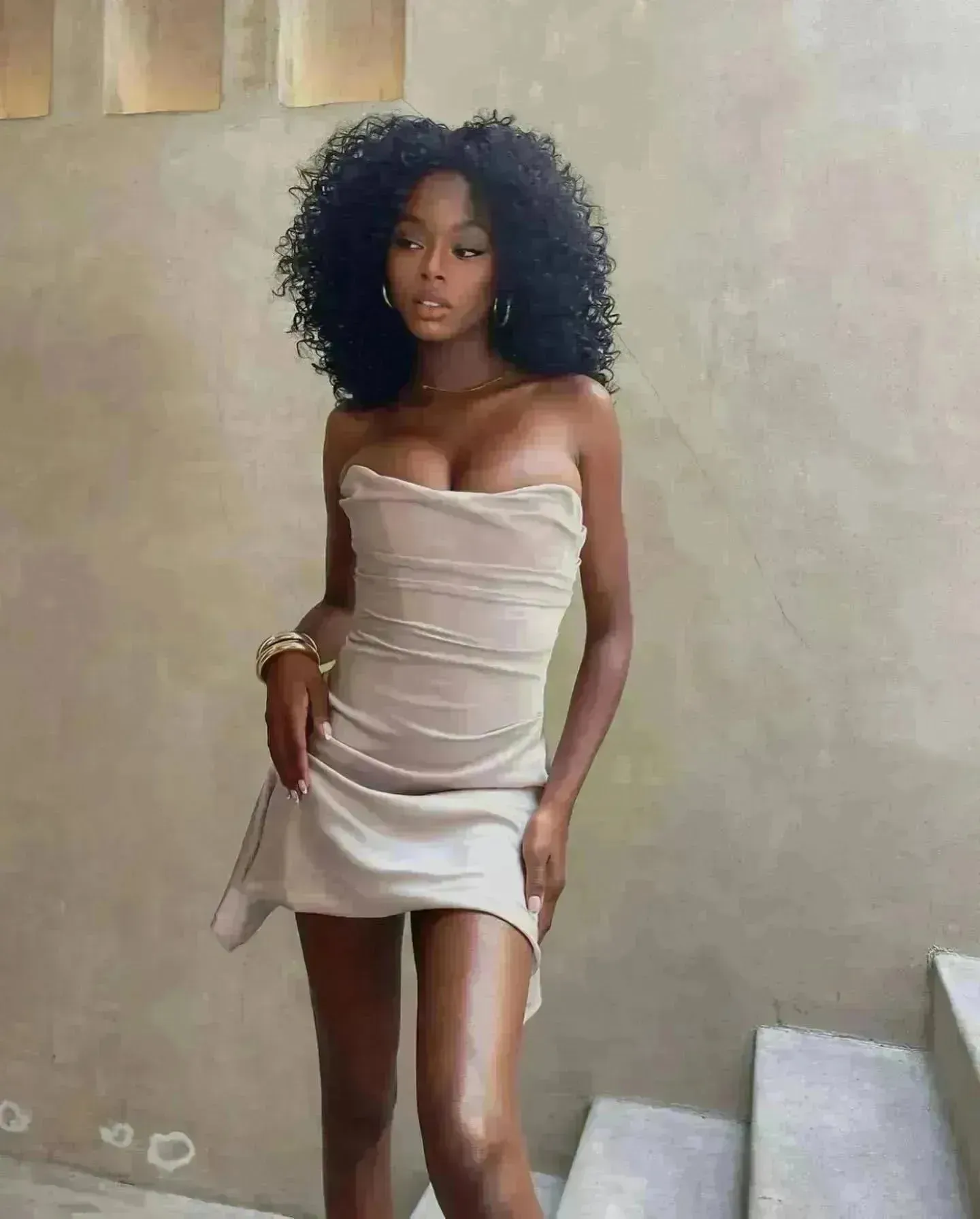 Chic Women's Fashion Tube Top Irregular Pleated Elastic Satin Mini Dress for Evening Party, Cocktail