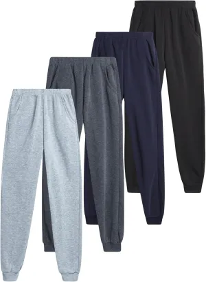 Coney Island Boys Sweatpants - 4 Pack Athletic Sweat Pants with Pocket Soft Boys Joggers Kids Sweatpants (Sizes 5-16)
