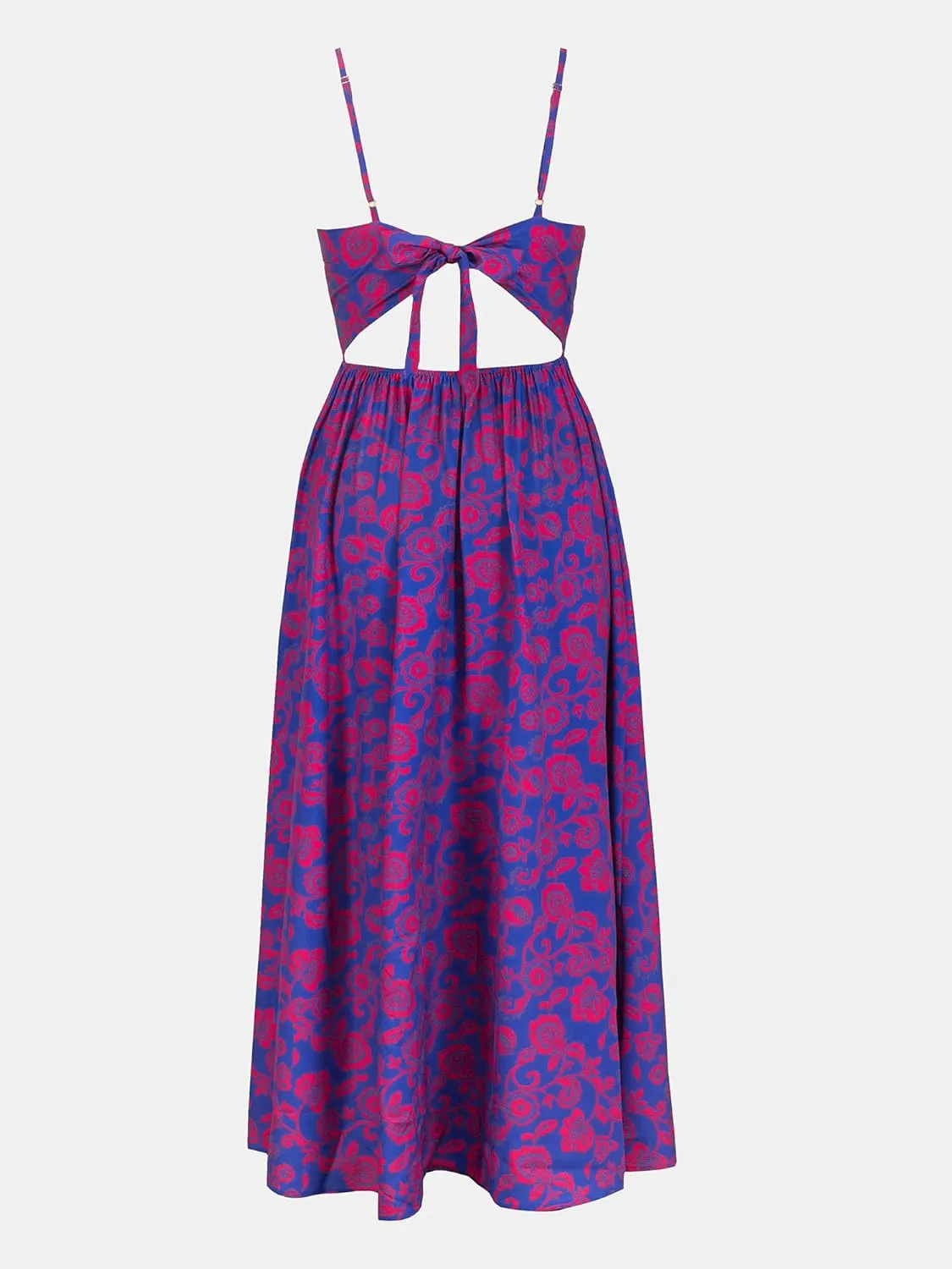 CUPSHE Women's Maxi Dress Floral Print Twisted V Neck Sleeveless Long Dress Summer Casual Dress