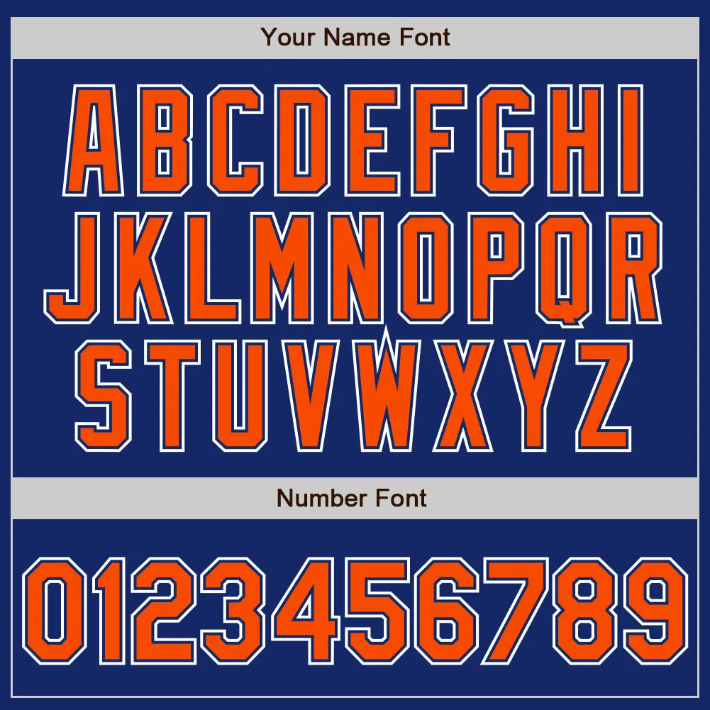 Custom Royal Orange-White Authentic Gradient Fashion Baseball Jersey