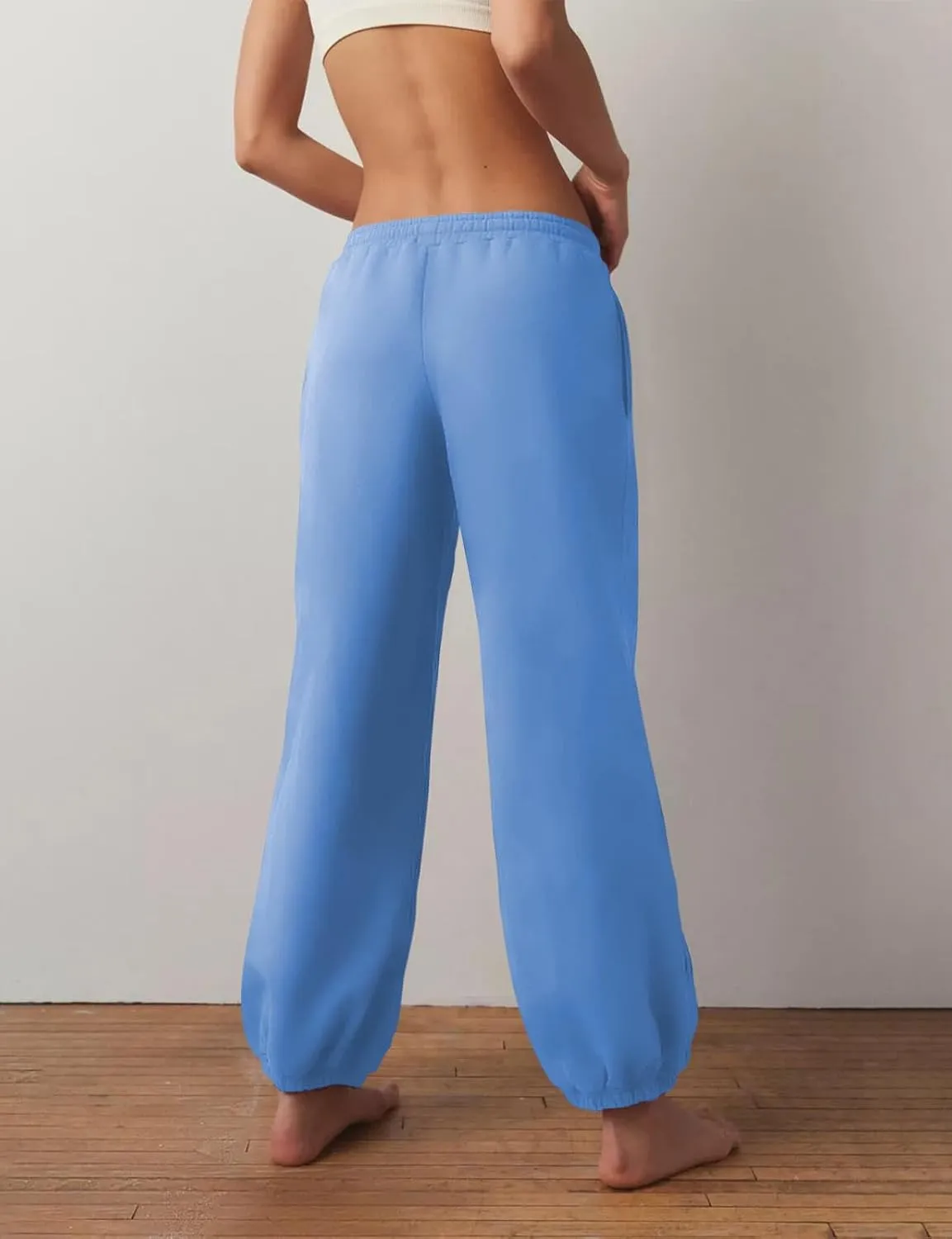 HeSaYep Sweatpants for Women Baggy Drawstring Waisted Cinch Bottom Casual Loose Sweat Pants with Pockets