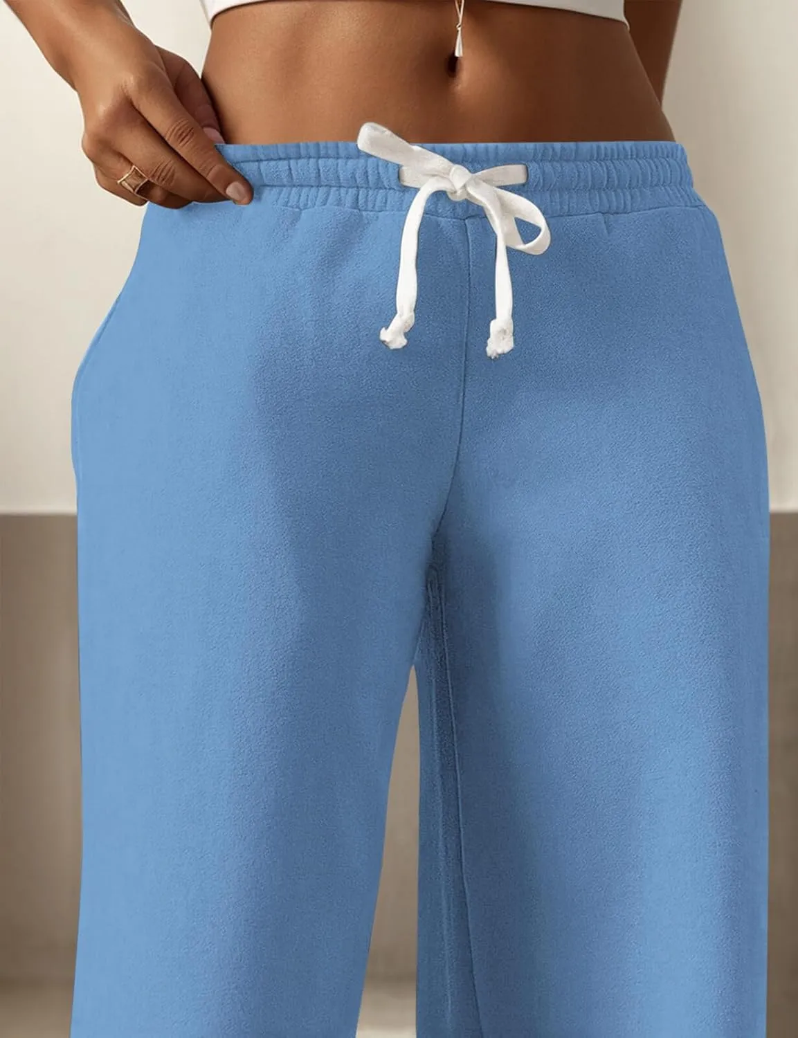 HeSaYep Sweatpants for Women Baggy Drawstring Waisted Cinch Bottom Casual Loose Sweat Pants with Pockets