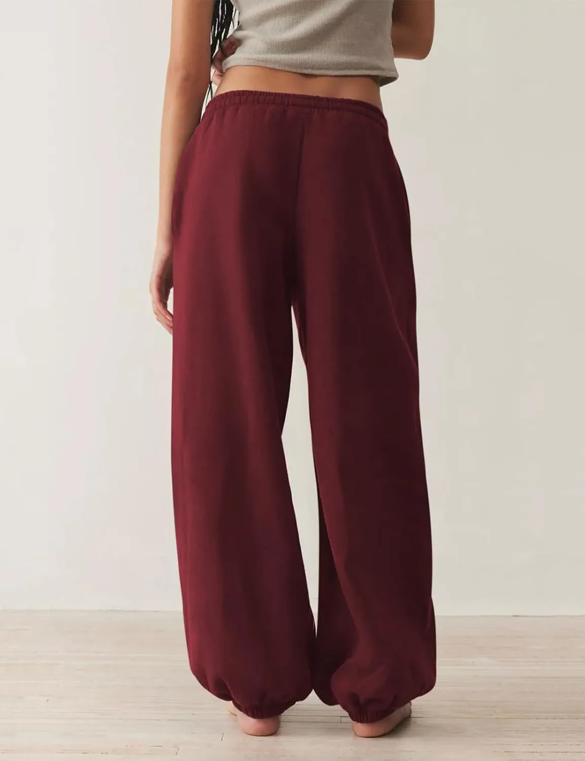 HeSaYep Sweatpants for Women Baggy Drawstring Waisted Cinch Bottom Casual Loose Sweat Pants with Pockets