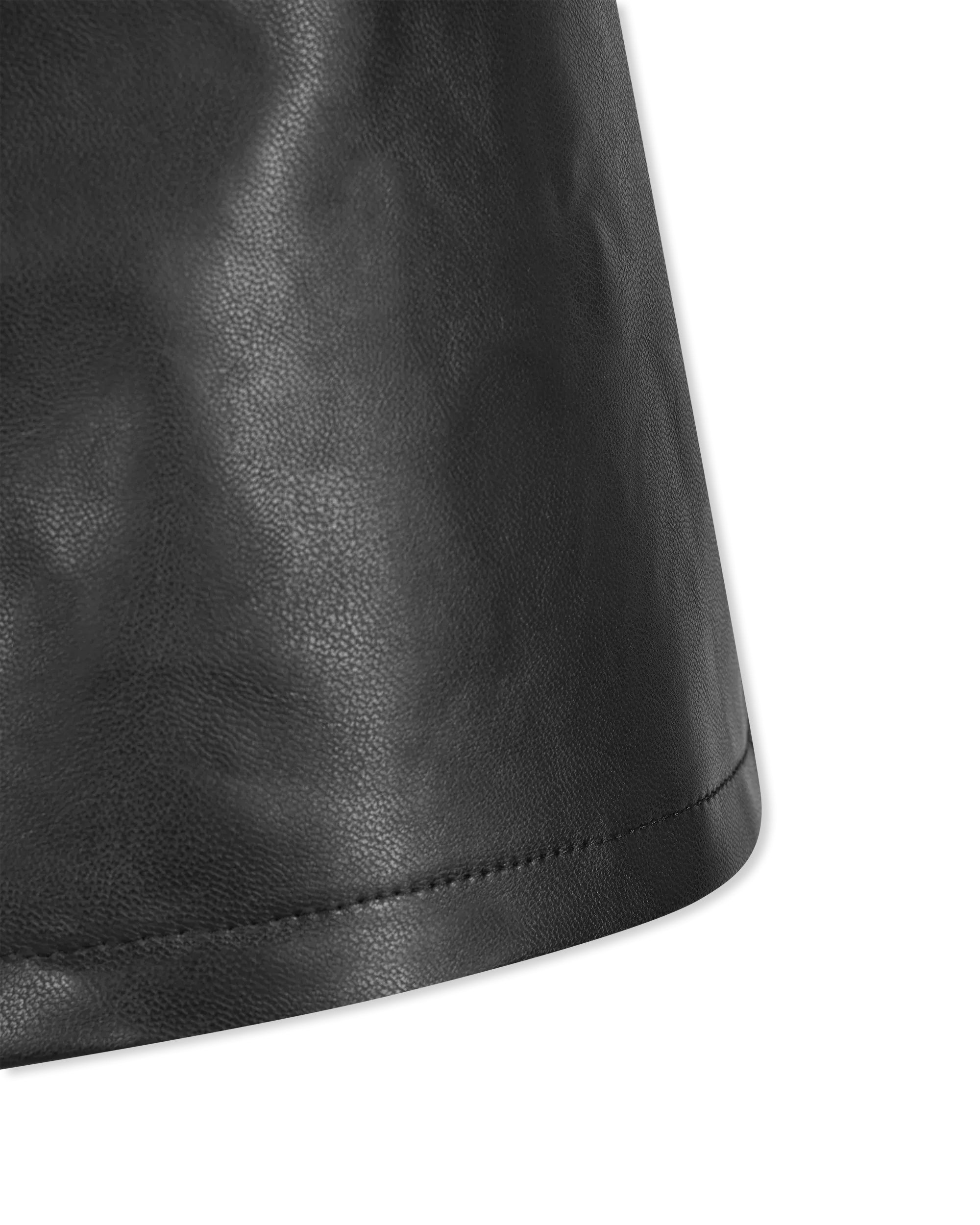 High Waist Faux Leather Jean Short