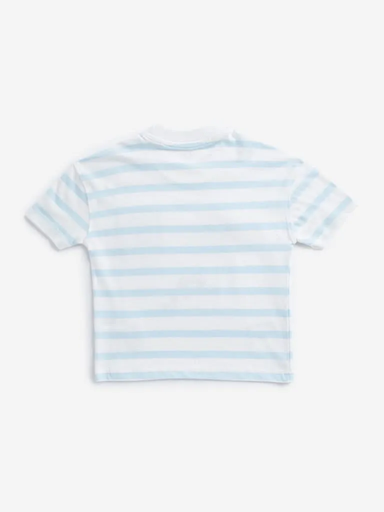 HOP Kids Blue Striped T-Shirt