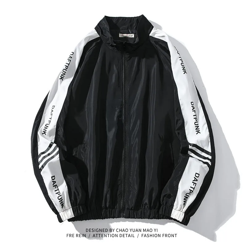 Jock Jacket Couple Stand Collar Trench Coat Men's and Women's Spring/Summer Sun Protection Thin Casual Sports Jacket