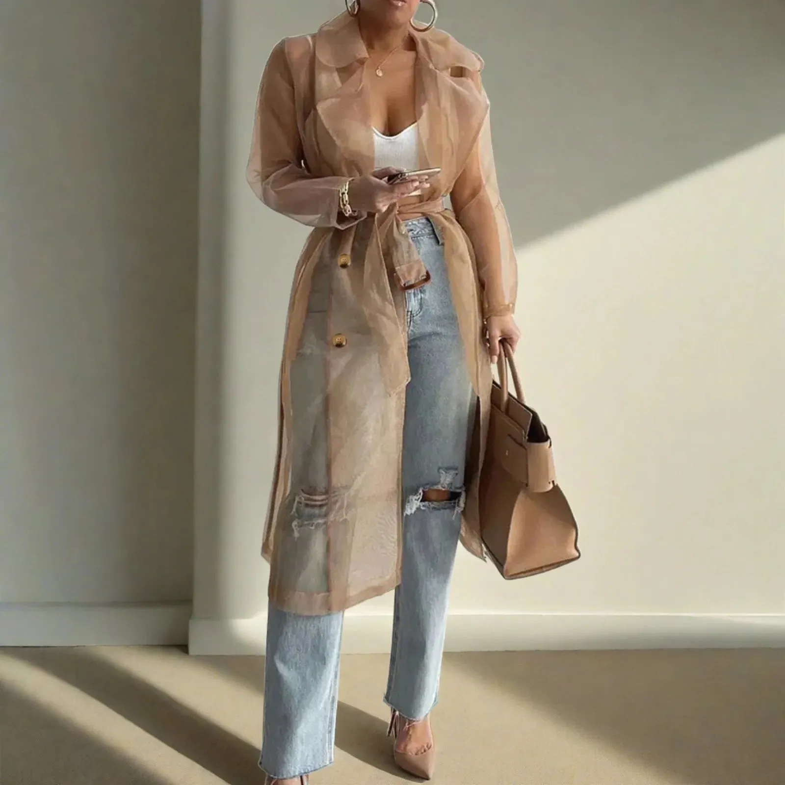LEA | Sheer Trench Coat