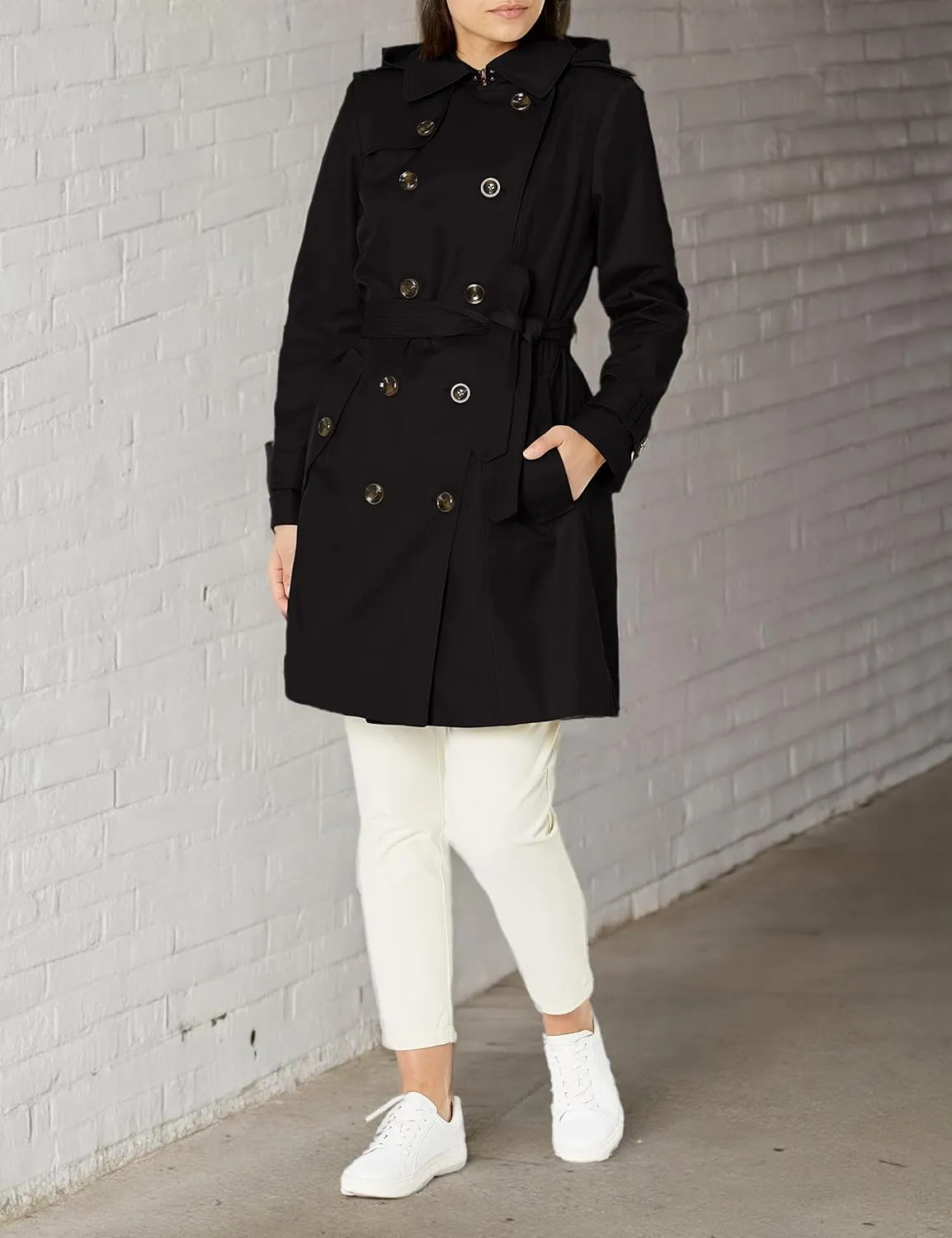 LONDON FOG Women's Double Breasted Trenchcoat
