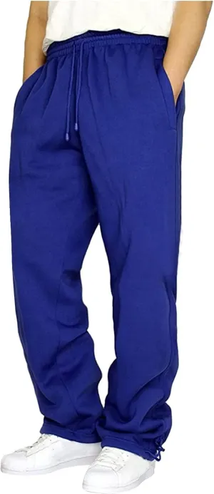 Men's Baggy Sweatpants Fleece Straight Leg Jogger Workout Casual Pant Loose Athletic Trousers Elastic Waist Pockets