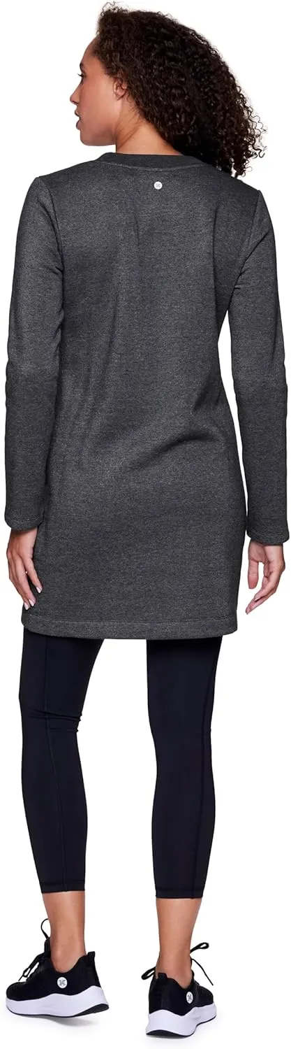 RBX Active Fleece Dress for Women, Breathable Cotton Blend Sweatshirt Dress, Crewneck Fleece Tunic Dress with Pockets