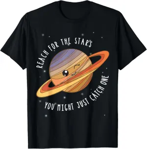 Reach for the Stars Planet Motivational Inspirational Quote T-Shirt