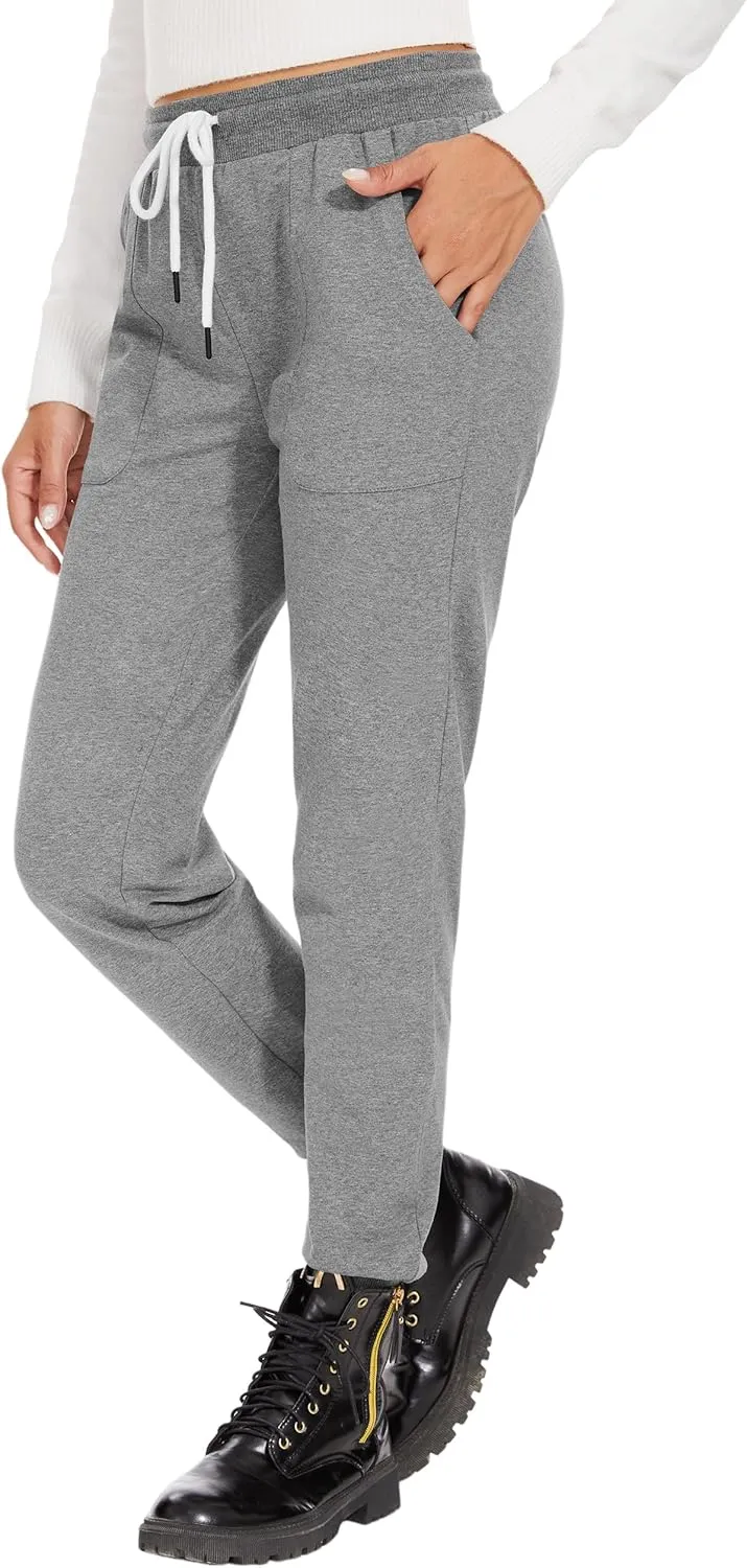 SPECIALMAGIC Women's Cotton Sweatpants with Pockets Athletic Drawstring Joggers Casual Sweat Pants
