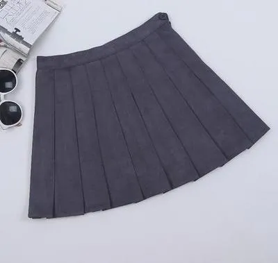 Suede Soft School Pleated Skirt