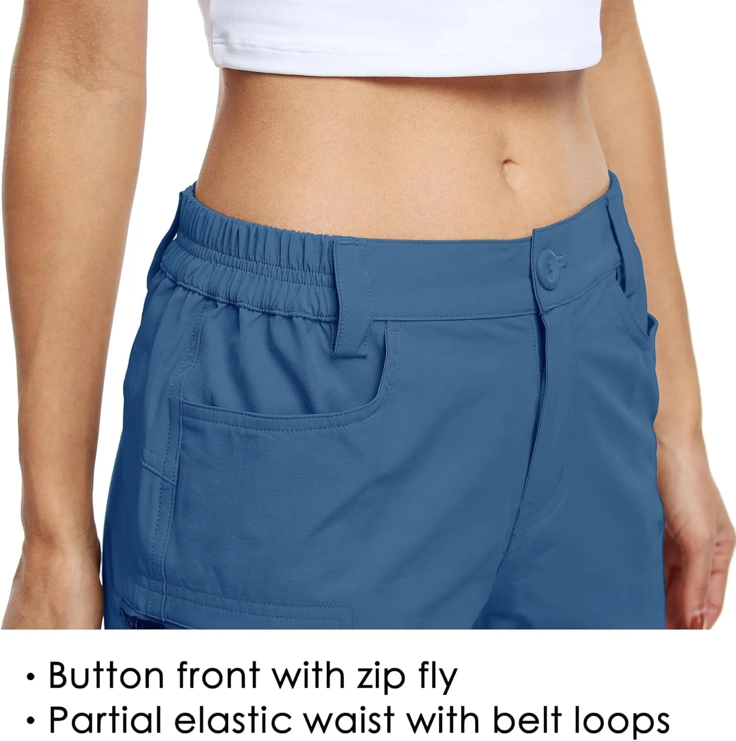 Willit Women's Shorts Hiking Cargo Golf Shorts Outdoor Summer Stretch Shorts with Pockets Water Resistant