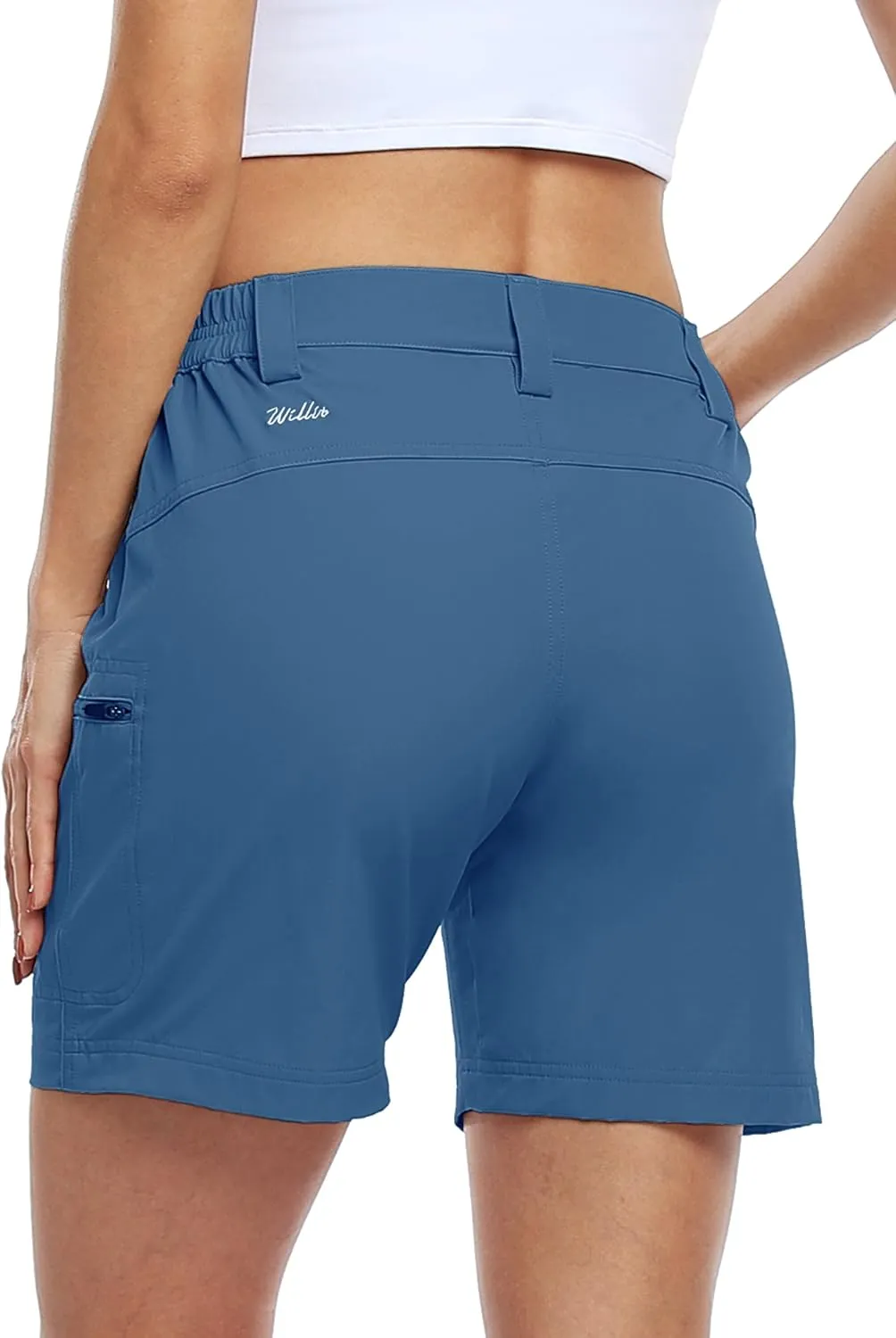 Willit Women's Shorts Hiking Cargo Golf Shorts Outdoor Summer Stretch Shorts with Pockets Water Resistant