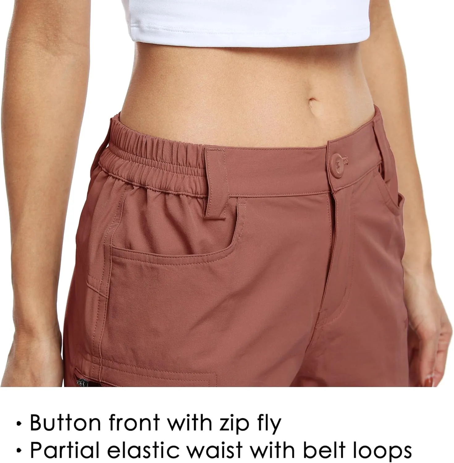 Willit Women's Shorts Hiking Cargo Golf Shorts Outdoor Summer Stretch Shorts with Pockets Water Resistant