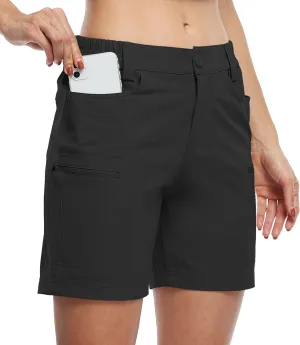 Willit Women's Shorts Hiking Cargo Golf Shorts Outdoor Summer Stretch Shorts with Pockets Water Resistant