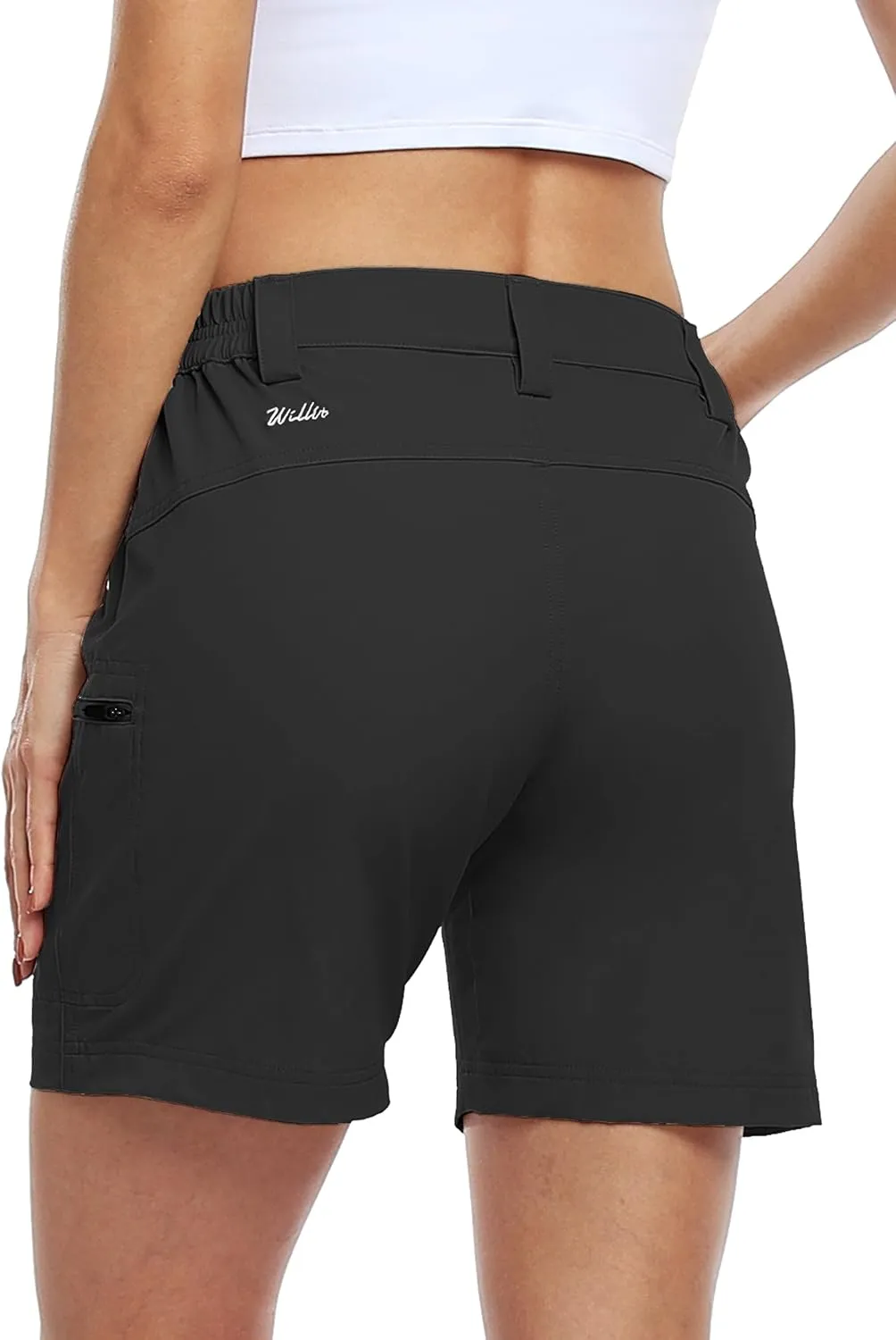 Willit Women's Shorts Hiking Cargo Golf Shorts Outdoor Summer Stretch Shorts with Pockets Water Resistant