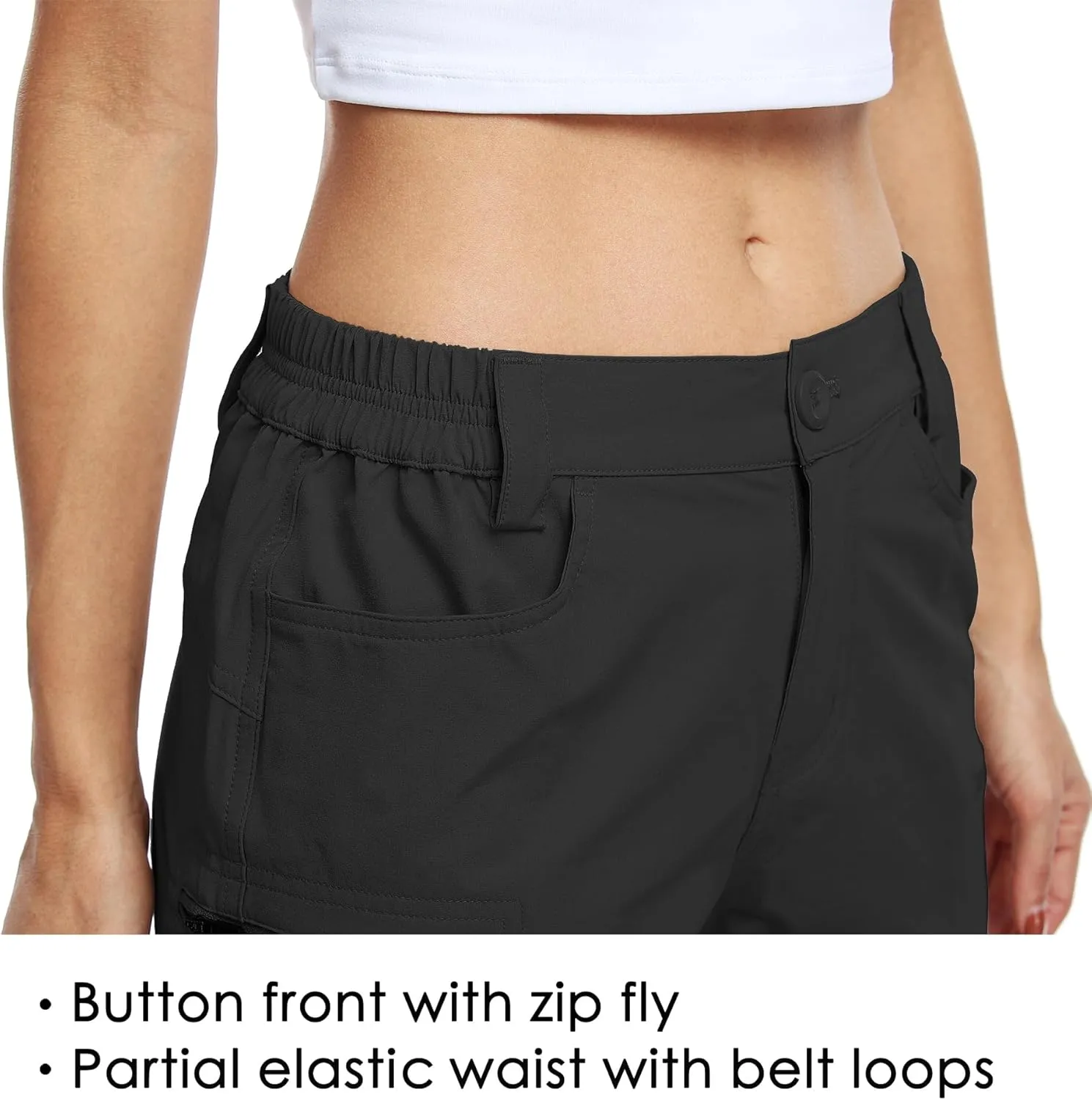 Willit Women's Shorts Hiking Cargo Golf Shorts Outdoor Summer Stretch Shorts with Pockets Water Resistant