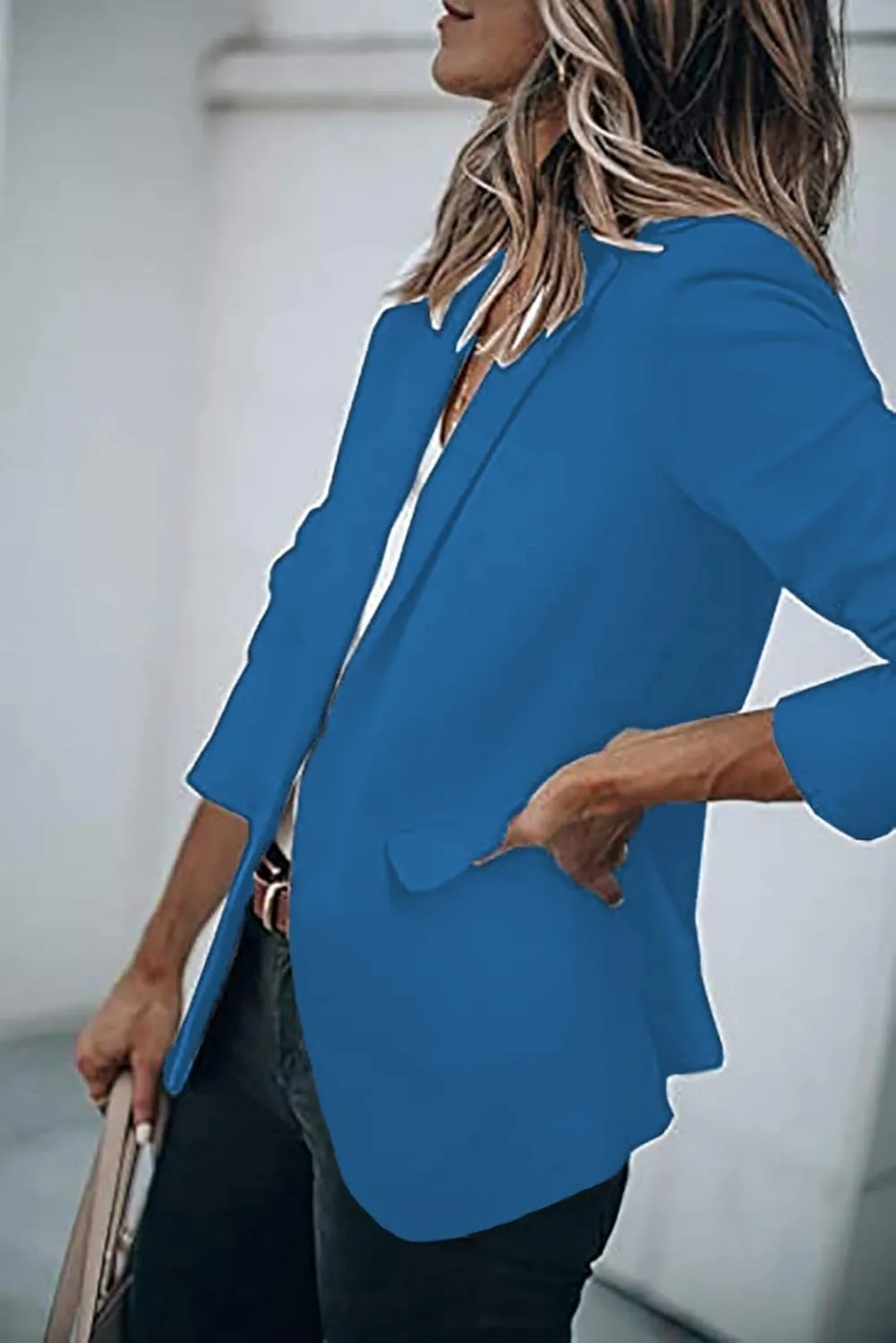Women's Casual Lightweight Blazer Open Front Lapel Long Sleeve Jacket Suits Work Office Jackets Blazer for Daily/Work